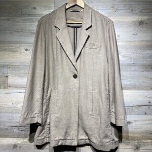 Soft Surroundings Sheridan Linen Blend Blazer Brown Size M Relaxed Lagenlook